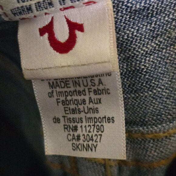 True Religion Billy Studded Jeans Flap Studded Pockets Made On USA Size 26 - Picture 8 of 9